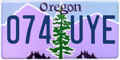 OR license plate 074UYE