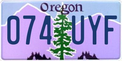 OR license plate 074UYF