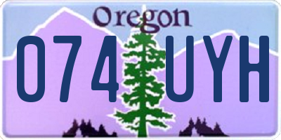 OR license plate 074UYH