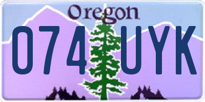 OR license plate 074UYK