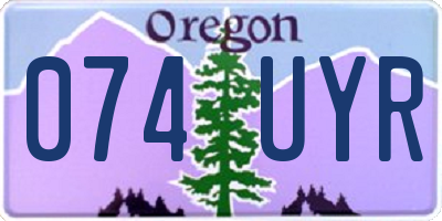 OR license plate 074UYR