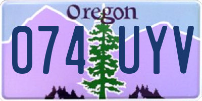 OR license plate 074UYV