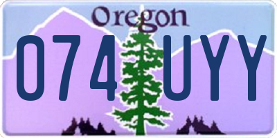 OR license plate 074UYY