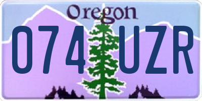 OR license plate 074UZR