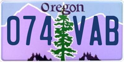 OR license plate 074VAB