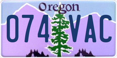 OR license plate 074VAC