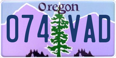OR license plate 074VAD