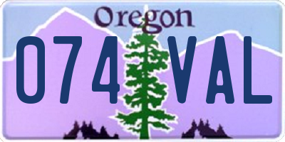 OR license plate 074VAL