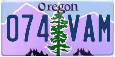 OR license plate 074VAM
