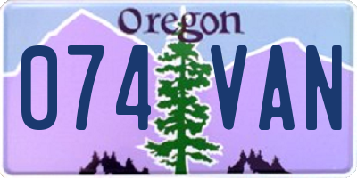 OR license plate 074VAN
