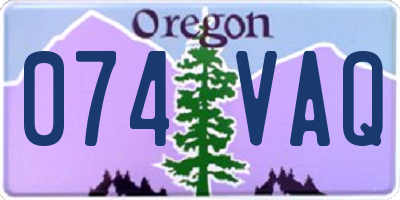 OR license plate 074VAQ