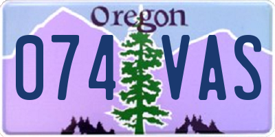 OR license plate 074VAS