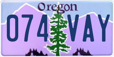 OR license plate 074VAY