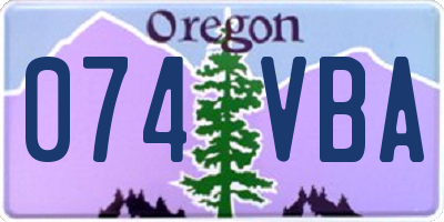 OR license plate 074VBA