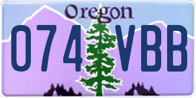 OR license plate 074VBB