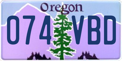 OR license plate 074VBD
