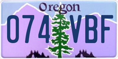 OR license plate 074VBF