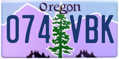 OR license plate 074VBK
