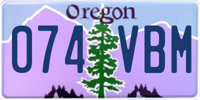 OR license plate 074VBM
