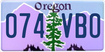 OR license plate 074VBO