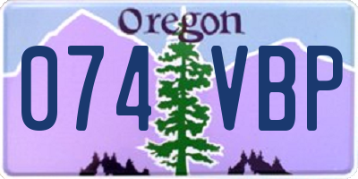 OR license plate 074VBP