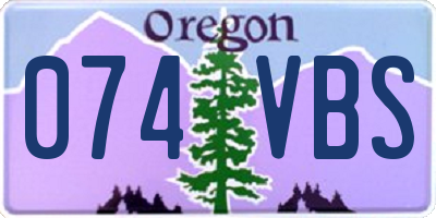 OR license plate 074VBS