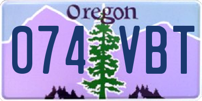 OR license plate 074VBT