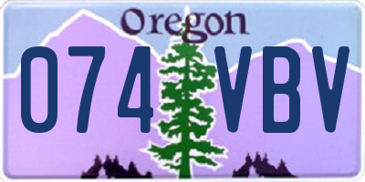 OR license plate 074VBV
