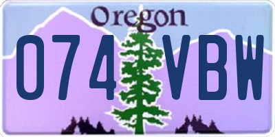 OR license plate 074VBW