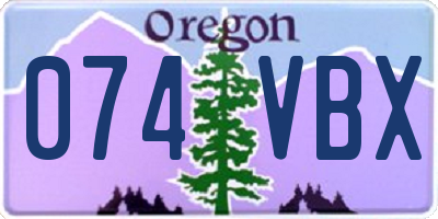OR license plate 074VBX