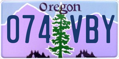 OR license plate 074VBY