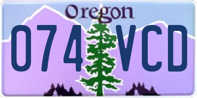 OR license plate 074VCD