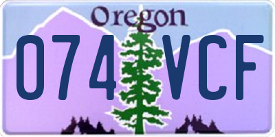 OR license plate 074VCF