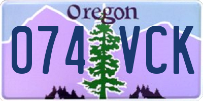 OR license plate 074VCK