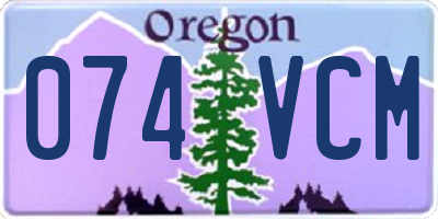 OR license plate 074VCM