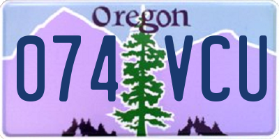 OR license plate 074VCU