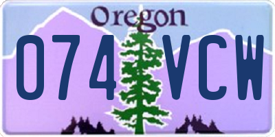 OR license plate 074VCW