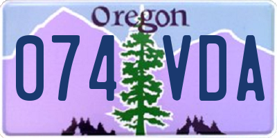 OR license plate 074VDA