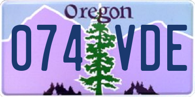 OR license plate 074VDE