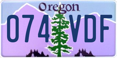 OR license plate 074VDF