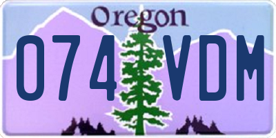 OR license plate 074VDM