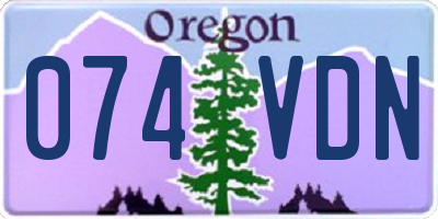 OR license plate 074VDN