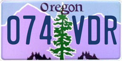 OR license plate 074VDR