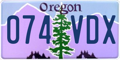 OR license plate 074VDX