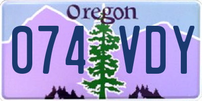 OR license plate 074VDY