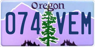 OR license plate 074VEM