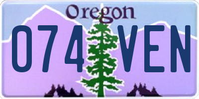 OR license plate 074VEN