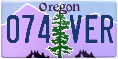 OR license plate 074VER