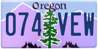 OR license plate 074VEW
