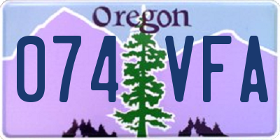 OR license plate 074VFA